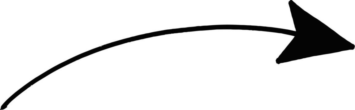 Black Curved Arrow Pointing Up Right