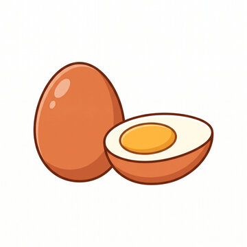Cartoon boiled egg vector isolated on white