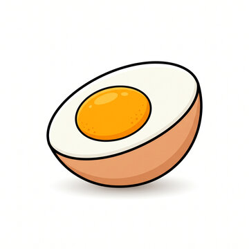 Cartoon half boiled egg vector isolated on white