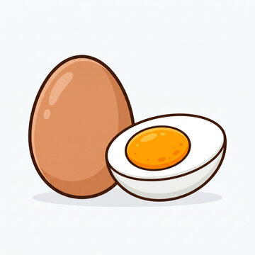 Cartoon boiled egg vector isolated on white