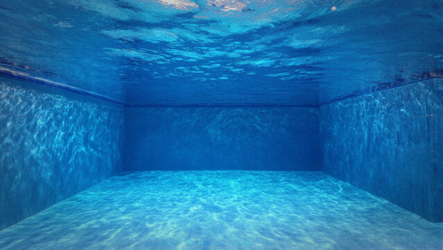  underwater pool wall with glossy tiles