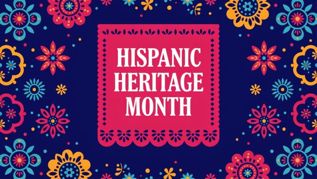 Hispanic heritage month celebration background with floral patterns