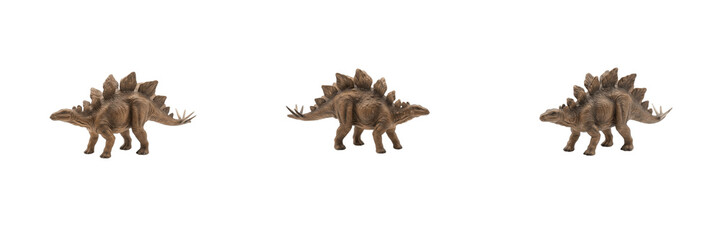 Fototapeta premium Set Stegosaurus Dinosaur Toy Plastic Model Figure Prehistoric Animal Jurassic Monster Isolated Wild Creature Cutout Graphic Presentation Design Element Object Collection Clip Art