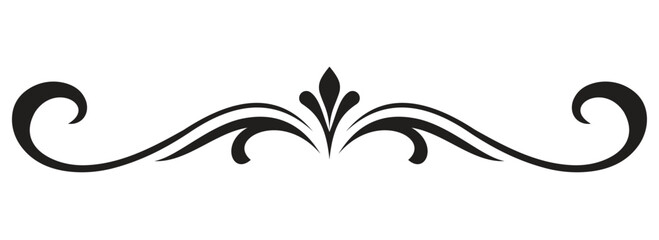 Decorative floral calligraphic divider with symmetrical swirls © JahidulGrowthlab