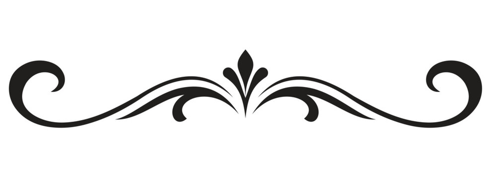 Decorative floral calligraphic divider with symmetrical swirls