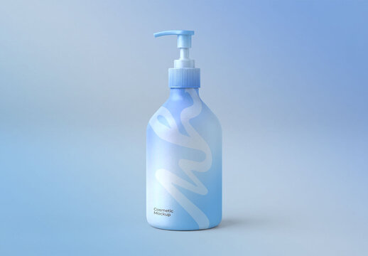 Cosmetic Pump Bottle Mockup