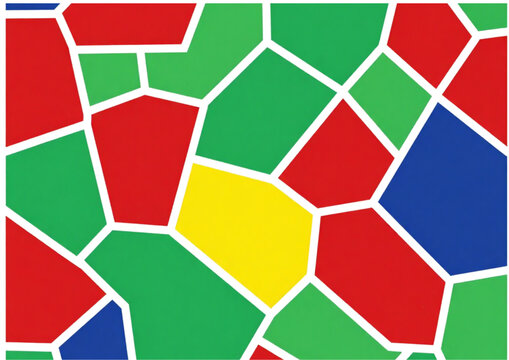 Abstract mosaic pattern with colorful red green blue and yellow geometric shapes