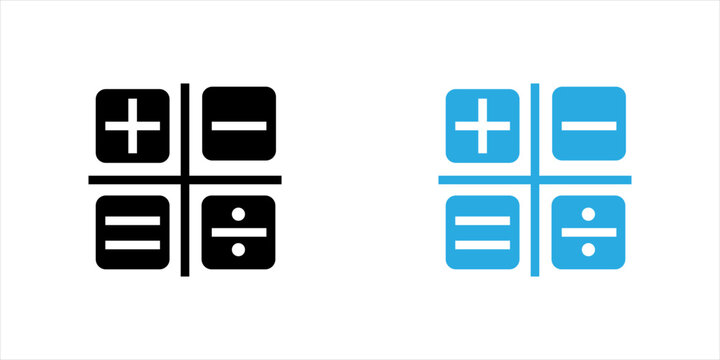 Minimal line icon featuring plus, minus, equals, and division symbols, representing mathematics, arithmetic, calculation, equations, education, problem solving, and numerical operations.