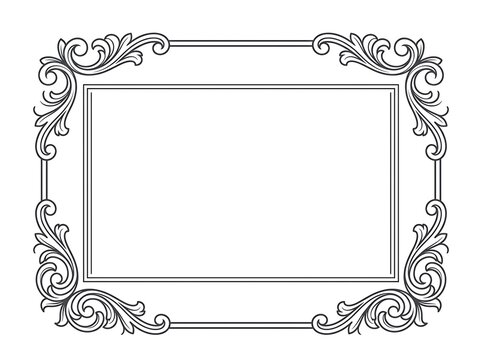 Elegant ornate frame with decorative swirls and floral patterns