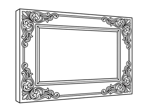 Elegant ornate picture frame with decorative border