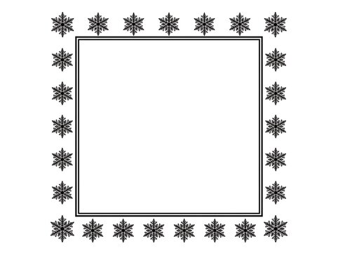 Black border frame decorated with snowflakes pattern