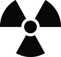 Nuclear radiation hazard symbol vector illustration flat black trefoil icon for warning sign danger alert design © MSTACCHMA