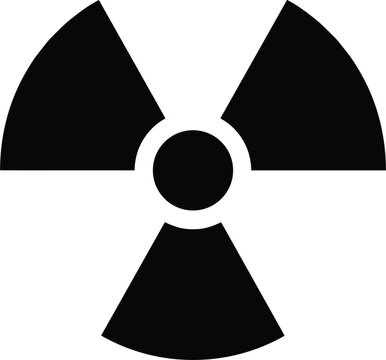 Nuclear radiation hazard symbol vector illustration flat black trefoil icon for warning sign danger alert design