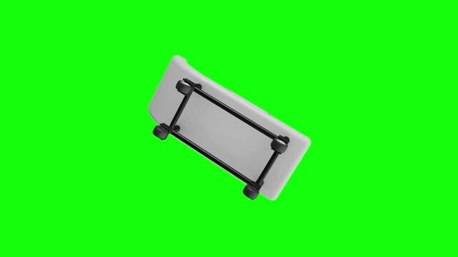 skateboarding 3D animated on green screen background.
