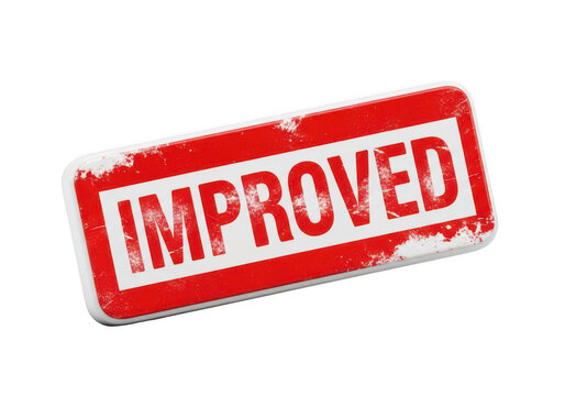 Red rubber stamp with the word improved isolated on transparent background
