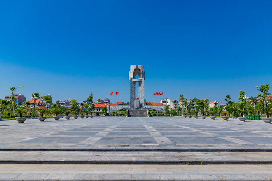 Bac Son War Memorial to Heroic Martyrs under Blue Sky in Hanoi, Vietnam