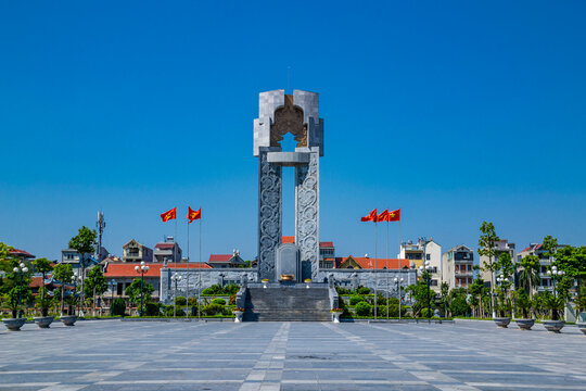 Bac Son War Memorial to Heroic Martyrs under Blue Sky in Hanoi, Vietnam