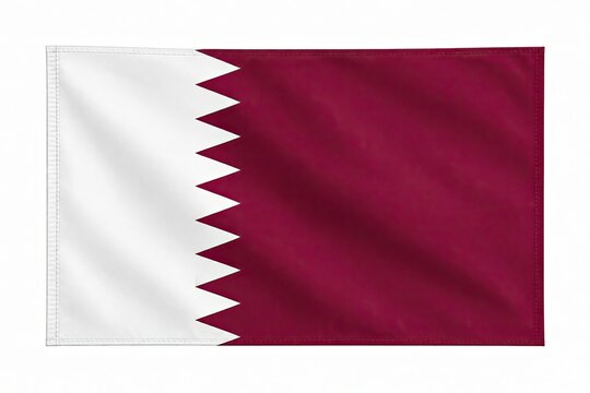 National flag of Qatar waving with red and white colors