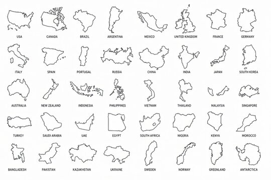 Collection of black constellation star map icons for space and astronomy design