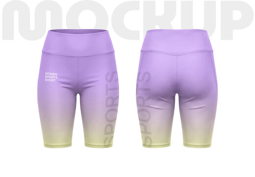 Women&rsquo;s Sports Shorts Mockup Front and Back
