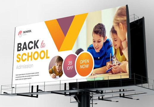 School Admission Billboard Banner Layout