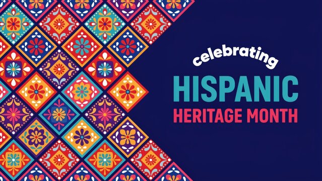 Hispanic heritage month celebration background with pattern