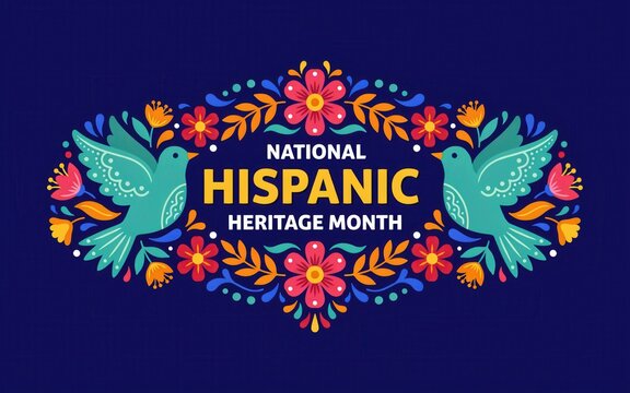 National hispanic heritage month greeting card vector design