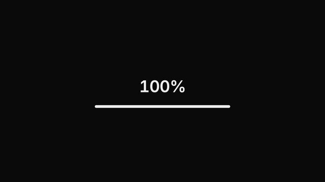Digital display indicating successful completion with a prominent 100 percent progress indicator