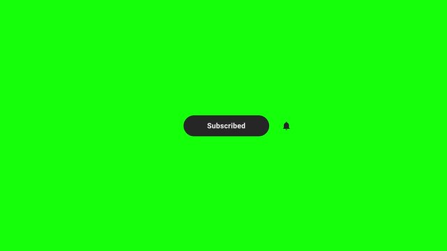 Interactive 'Subscribed' button graphic featuring a mouse cursor on chroma key background for digital projects