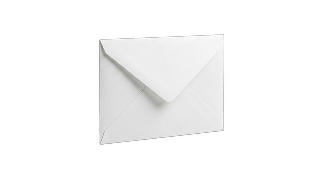 Classic closed white paper envelope isolated on transparent background for business communication and direct mail templates.
