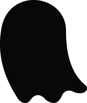 Minimalist black ghost vector illustration featuring a simple rounded silhouette design for spooky creative projects and holiday themed graphic art