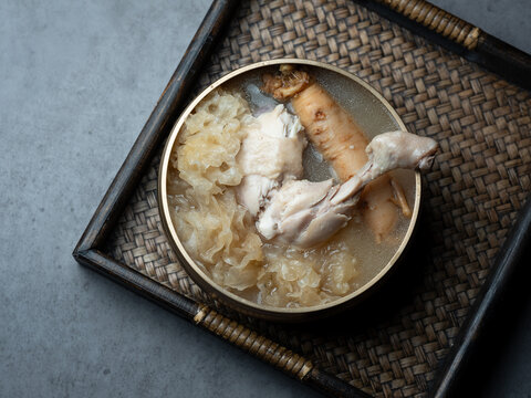 samgyetang, chicken soup with ginseng,