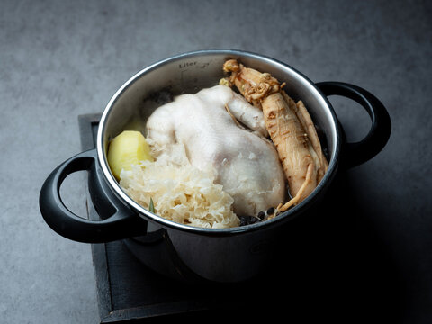 samgyetang, chicken soup with ginseng,