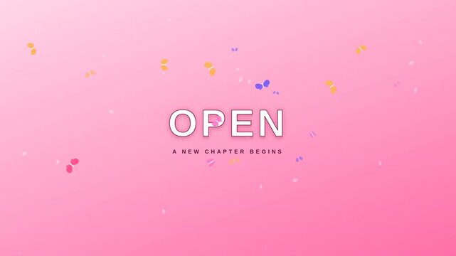 OPEN letter in pink background with butterfly