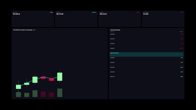 Colorful bar chart data visualization on dark background.