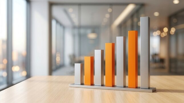 Operational excellence concept featuring a bar graph for business performance measurement with copy space.