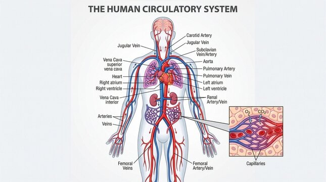 human circulatory system. vector illustration of blood circulation in human body