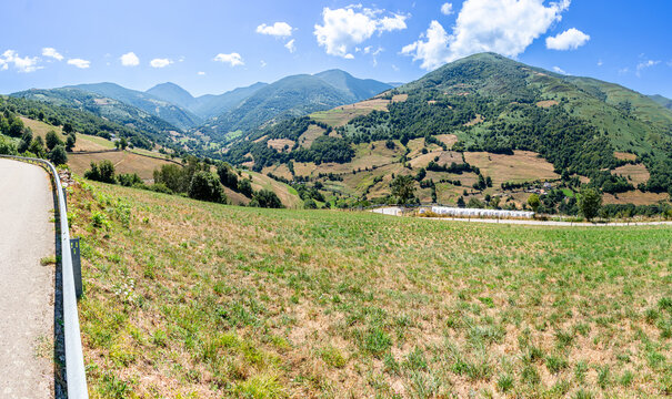 Landscape of the port of Leitariegos in Asturias, Spain, during the month of August 2026
