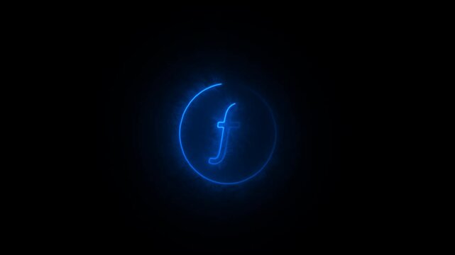 Cellular Energy Blue Letter F Logo Motion Graphics Overlay