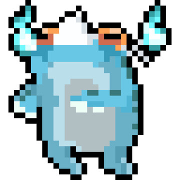 Pixel Cartoon Ghost Frog Sprit Character
