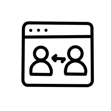 Online collaboration between two users through a web browser interface.