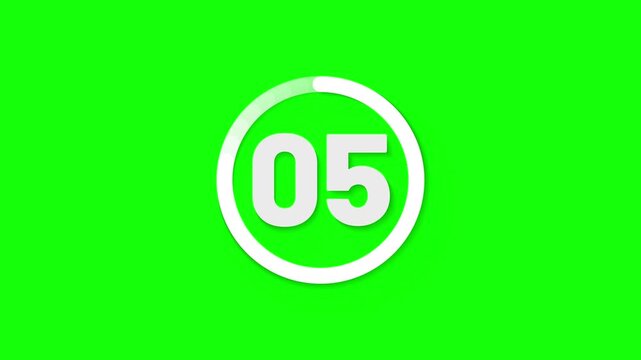 10 Second Circular Countdown Timer on Green Screen