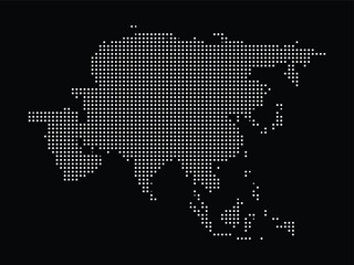 Dotted map of asia continent © Meeme