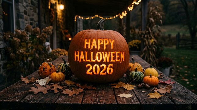 A festive and spooky halloween scene with glowing pumpkins and decorations celebrating the spirit of october 31st