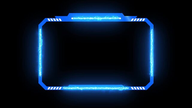 Animated Electric Blue Webcam Frame Stream Overlay Loop