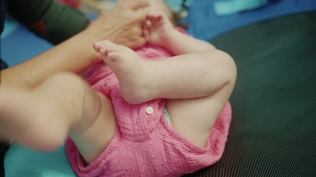 Tiny infant feet with a parent's hand nearby, symbolizing love, care, childhood, and the softness of new life