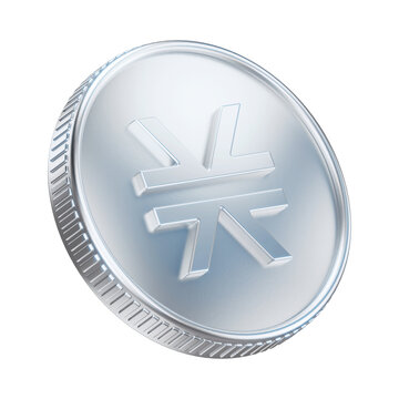 Silver Stacks STX Cryptocurrency Coin 3D Render Illustration
