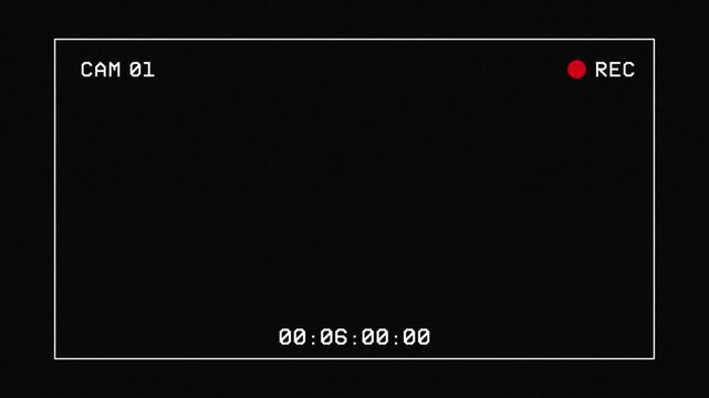 Camera Recording Frame Overlay with REC Indicator and Timecode Animation