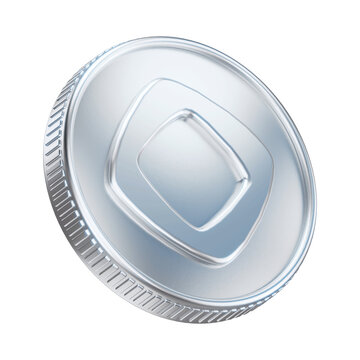 Silver Monad MON Cryptocurrency Coin 3D Render Illustration
