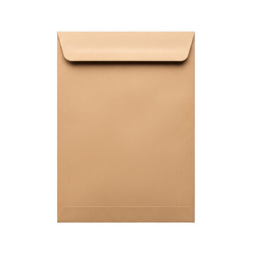 Brown kraft envelope standing upright